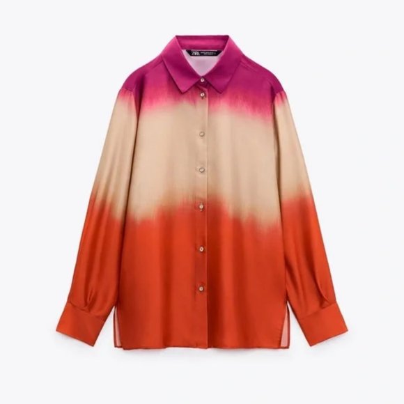 ZARA TIE DYE PRINT SHIRT - Picture 1 of 8